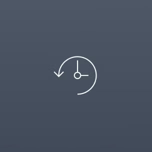A simple icon of a clock with a counterclockwise arrow around it, symbolising history or time reversal on a light gray background.